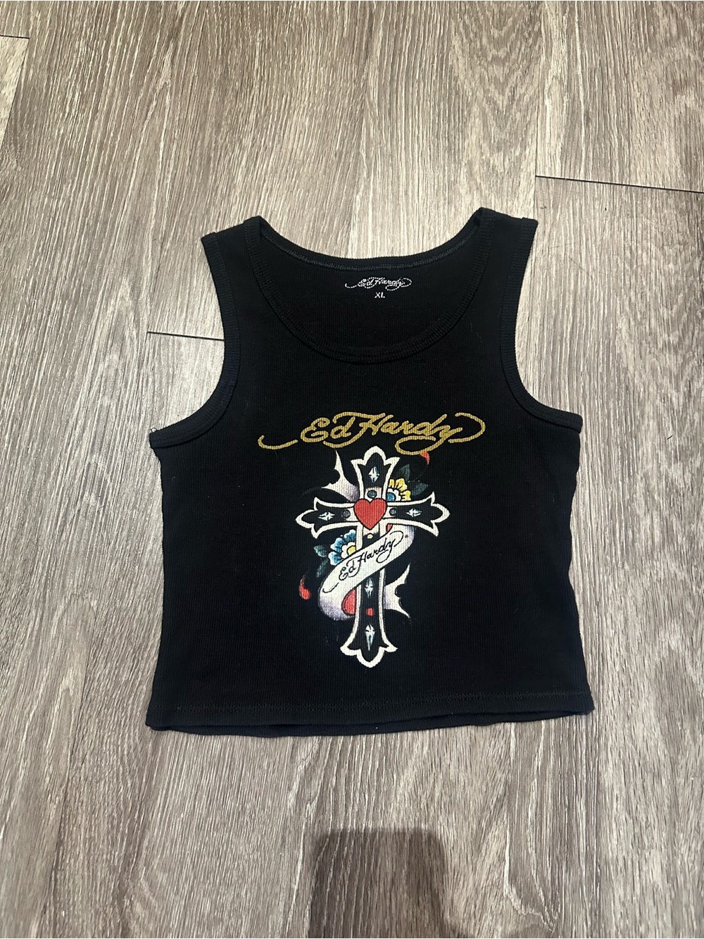 Ed hardy graphic tank top
